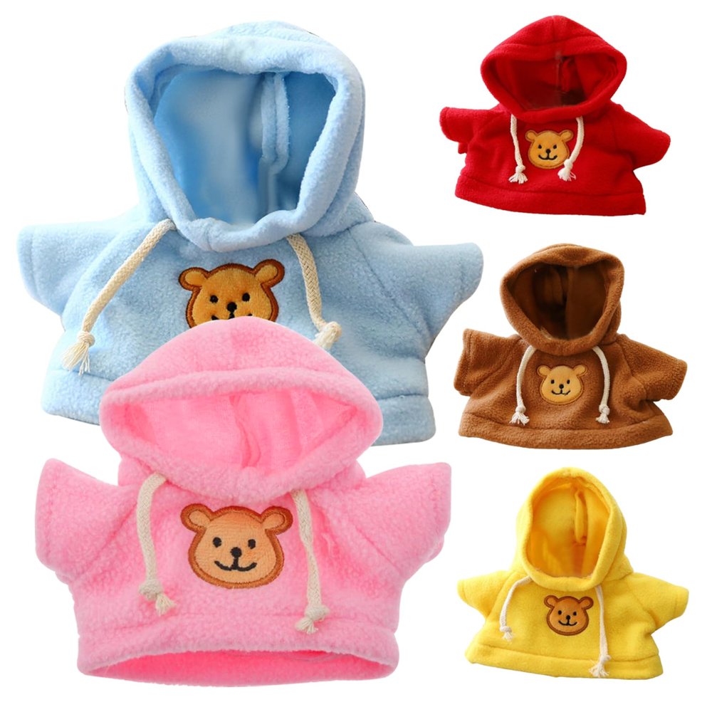 Build a Bear Cothes 5Pcs Doll Clothes Bear Hoodie Fit 6-8 Inches Bears Cute Stuffed Animals Clothes Doll Decoration for DIY Dressing Bear Toy Build a Bear Accessories