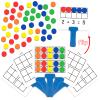 Kasfalci Magnetic Ten-Frame Set,Math Manipulative Games for Kids Toddlers,5 Dry Erase Paddles & 150 Math Counters,Addition & Subtraction Game,Counting Toys,Kindergarten Preschool Classroom Must Haves view 1