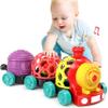 Wanonoo Baby Toy Train, Infant Soft Cars Toy for 6-12 Month Boy Gifts, Musical Train Toy for Toddlers 1-3, Sensory Ball Rattles Push and Go Truck, Development Babies Birthday Gift 6 7 8 9 10 12 Month view 1