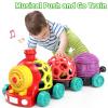 Wanonoo Baby Toy Train, Infant Soft Cars Toy for 6-12 Month Boy Gifts, Musical Train Toy for Toddlers 1-3, Sensory Ball Rattles Push and Go Truck, Development Babies Birthday Gift 6 7 8 9 10 12 Month view 2