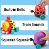 Wanonoo Baby Toy Train, Infant Soft Cars Toy for 6-12 Month Boy Gifts, Musical Train Toy for Toddlers 1-3, Sensory Ball Rattles Push and Go Truck, Development Babies Birthday Gift 6 7 8 9 10 12 Month view 3