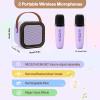 ShinePick Kids Karaoke Machine with 2 Wireless Microphones Portable Bluetooth Mini Karaoke Machine Speaker Kids Toys Christmas Birthday Gift for 3 4 5 6 7 8 9 10 11 12+Year Old Girls Boys (Purple) view 3