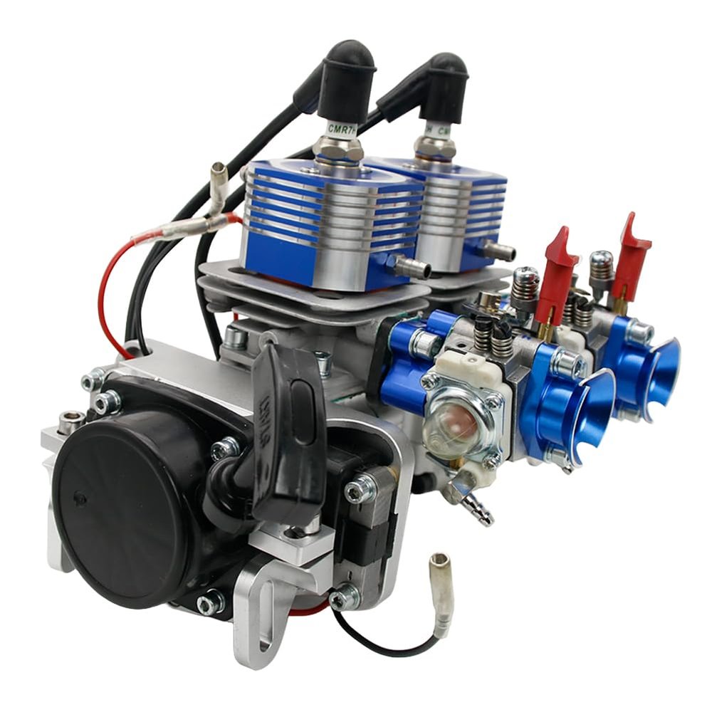 FLMLF 58cc Twin-Cylinder Engine Fit for Zenoah CY RCMK Marine QJ Engines Rc Boat Toys Parts (Reverse)