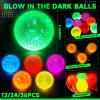 Lewtemi 24 Pcs Glow in The Dark Balls Glowing Stick Balls Bulk Lighted Bouncy Rubber Long Lasting Bright Night Party Supplies for Holiday Carnival Goodie Bag Fillers view 2