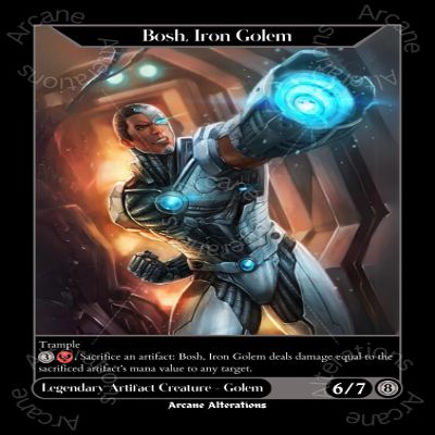 Bosh, Iron Golem Cyborg Teen Titans Crossover Altered Art Custom Proxy Cards