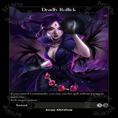 Deadly Rollick Raven Teen Titans Crossover Altered Art Custom Proxy Cards