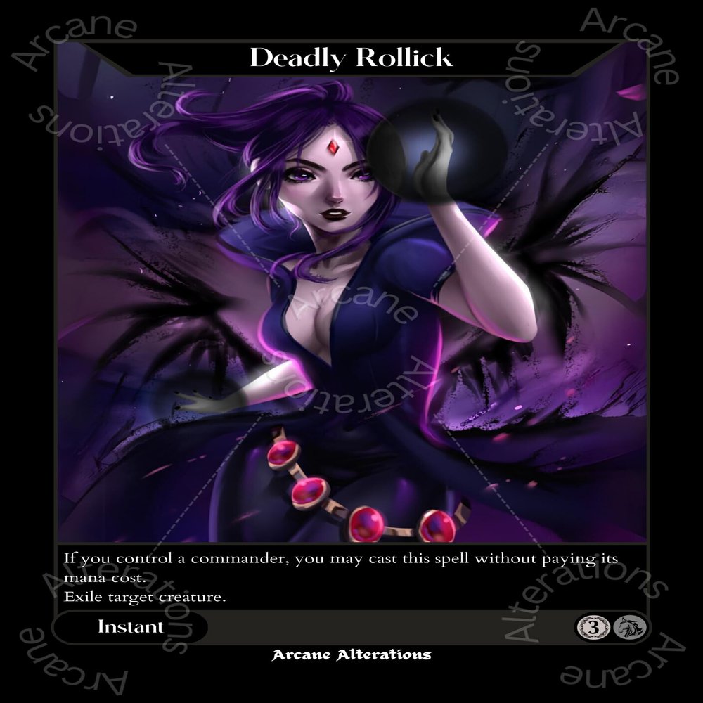 Deadly Rollick Raven Teen Titans Crossover Altered Art Custom Proxy Cards