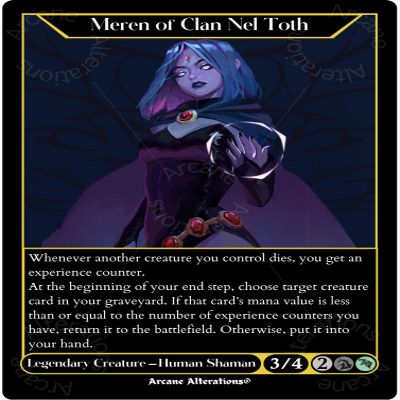 Arcane Alterations Meren of Clan Nel Toth Raven Teen Titans Crossover Altered Art Custom Proxy Cards