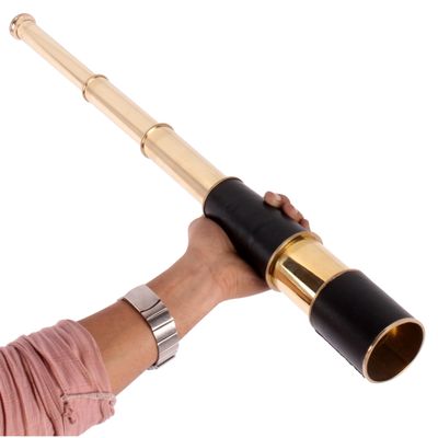 24" Nautical Brass Spyglass Telescope with Wooden Box for Dcor & Display
