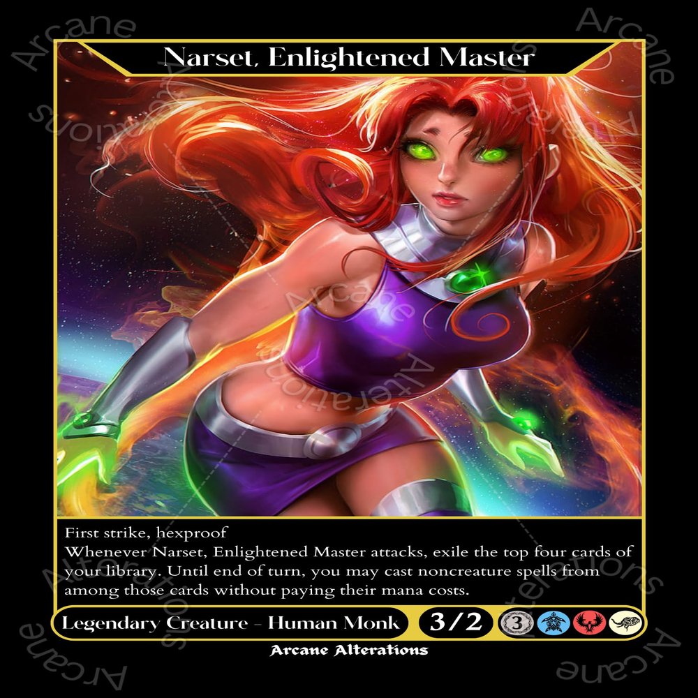 Arcane Alterations Narset, Enlightened Master Starfire Teen Titans Crossover Altered Art Custom Proxy Trading Card