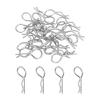 MECCANIXITY 25pcs 30-Degree Angle RC Body Clips Bent Springy R Pins 25x1.4x10mm for All 1/8 1/10 Scale Model RC Car Crawler Truck Shell Replacement Parts(Silver) view 1