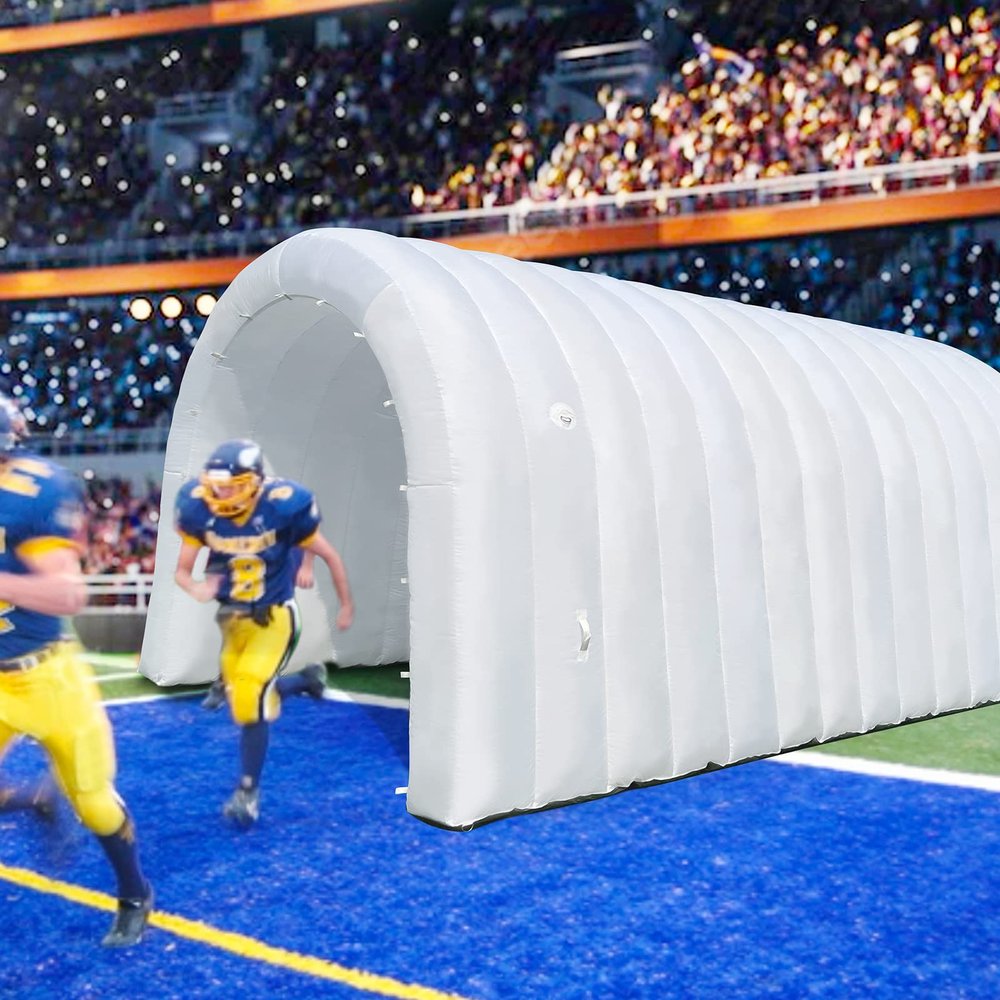 Sewinfla Inflatable Sports Tunnel Entrance with Built-in Blower Advertising & Event Archway for Exhibitions, Shops, Supermarkets & Schools (White, 16x10x10Ft)