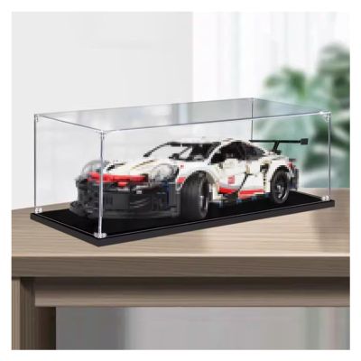 GOCHUSX Acrylic Display Case, Clear Dust Proof Protection Box, Car Model Showcase, Art Exhibition Box, Stackable Shoe Organizer with Lids (Color : Black, Size : 40x50x20cm)
