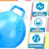 Poen 3 Pcs 18 Inch Hopper Inflatable Bouncy Ball with Handle Hippity Hop PVC Jumping Hopping Ball with 1 Air Pump for Kids Toddler Boys Girls Gifts Games(Red Blue Purple) view 3