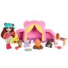 Enchantimals Cuddlers Camping Tent Set with Doll and 4 Animal Figurines, Sleeping Bag, Campfire, and Other Accessories Included, Children's Toy, from 4 Years, HTW71 view 1