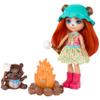 Enchantimals Cuddlers Camping Tent Set with Doll and 4 Animal Figurines, Sleeping Bag, Campfire, and Other Accessories Included, Children's Toy, from 4 Years, HTW71 view 2