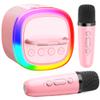 HWWR Karaoke Machine for Adults Kids, Mini Karaoke Machine with 2 Wireless Microphones, Portable Singing Speaker for Home Party, Kids Holiday Birthday Gifts, Music for Girls Boys All Age 3-12+ view 1