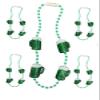 Gloworks Vibrant Green and White Beaded Necklace with Flashing Green Beer Mug Charms! 5 necklace BUNDLE view 1