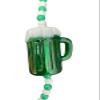 Gloworks Vibrant Green and White Beaded Necklace with Flashing Green Beer Mug Charms! 5 necklace BUNDLE view 3