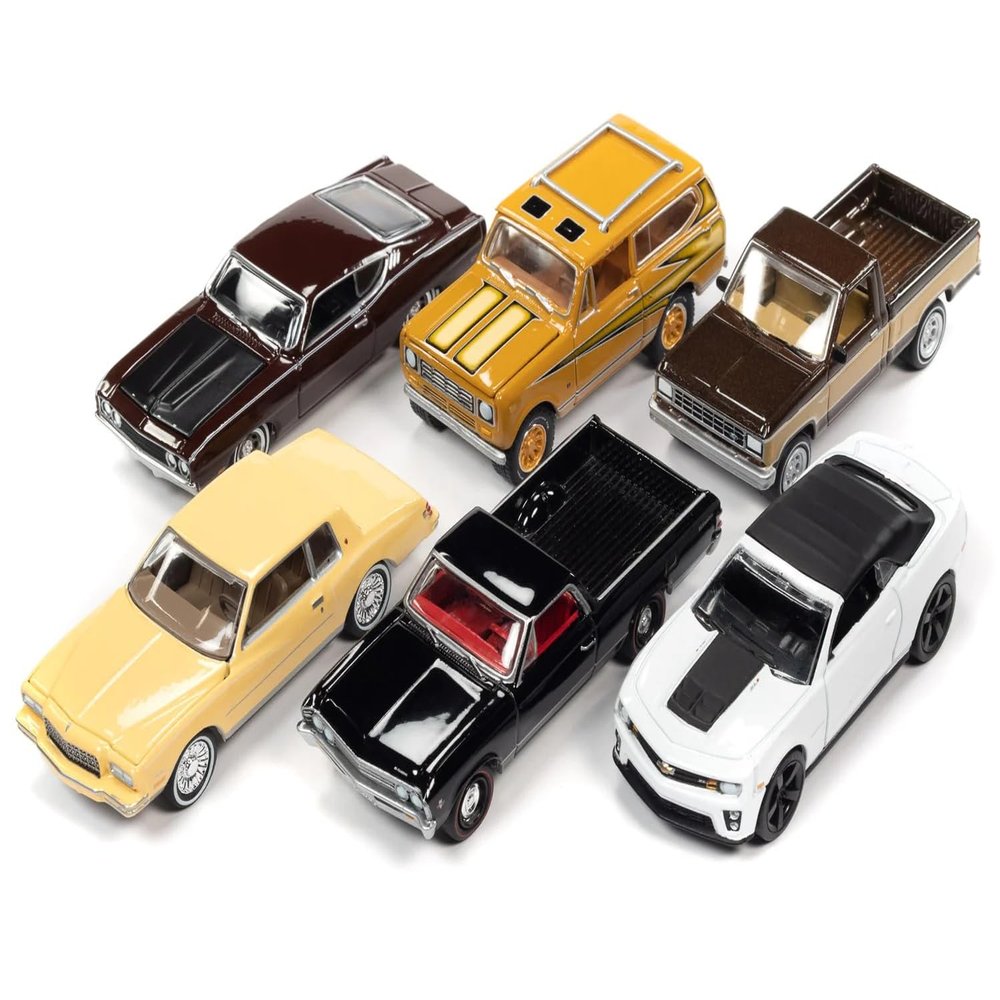 Classic Gold Collection 2022 Set B of 6 Cars Release 1 1/64 Diecast Model Cars by Johnny Lightning JLCG028B
