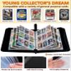 Soccer Card Binder 900 Pockets, 50 Sleeves Large Soccer Binder 3 Ring Zipper Trading Cards Holder 9 Pocket, Sport Card Collection Folder Book Storage Organizer, Album Case Protector Collector Gift view 3