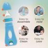 Avima Easy Grip Anti Colic Baby Bottles, BPA Free, 8 oz. Wide Neck w/Medium Flow Silicone Nipples & Bottle Brush Blue Set (Pack of 3) view 4