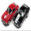 1969 Chevy Camaro ZLX Phase III Black with White Stripes and 1973 Chevy Camaro Phase III Medium Red and White Baldwin Motion Set of 2 Cars 1/64 Diecast Model Cars Johnny Lightning JLPK017-JLSP240B view 1