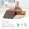 FDP Rustic Western Toddler Playtime Corner Climber, Distressed Faux Hide Leather, Indoor Active Play Structure for Toddlers and Kids, Safe Soft Foam for Crawling and Sliding (4-Piece Set), 11619-DA view 4