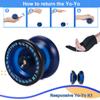 MAGICYOYO K1 Yoyo Professional Responsive Yoyo for Kids Teens Adults, Finger Spin Tricks Yoyos for Beginners to Advanced, with 12 Strings+ 2 Yo-yos Hubstacks+ Yo-yo Case+ Yo Yo Glove Kit, Navy Blue view 2