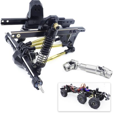 HOPLEX Brass Aluminum TRX6M 6x6 RC Frame & Shock Absorber & Driveshaft DIY Upgrade Parts TRX-4M TRX4M Upgrade to TRX6M 6X6 for 1/18 RC Crawler Car
