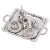 SPYMINNPOO Mini Tea Set, Metal 1/12 Scaled Simulation Lifelike Miniature Tea Cup Tray Kit for Dollhouse view 1