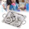 SPYMINNPOO Mini Tea Set, Metal 1/12 Scaled Simulation Lifelike Miniature Tea Cup Tray Kit for Dollhouse view 2
