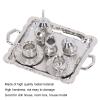 SPYMINNPOO Mini Tea Set, Metal 1/12 Scaled Simulation Lifelike Miniature Tea Cup Tray Kit for Dollhouse view 3