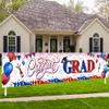 2026 Graduation Decorations-Congrats Grad Purple Yard Sign Banner Decoration for Class of 2026 Graduation Party Supplies(Red and Blue) view 1
