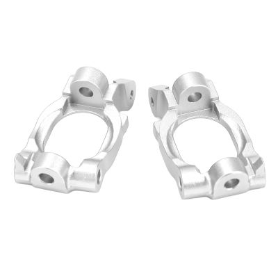 2Pcs Caster Block C Hub Aluminium Alloy High Strength for LOSI Hammer Rey Rock Rey 1/10 RC Car (Silver)