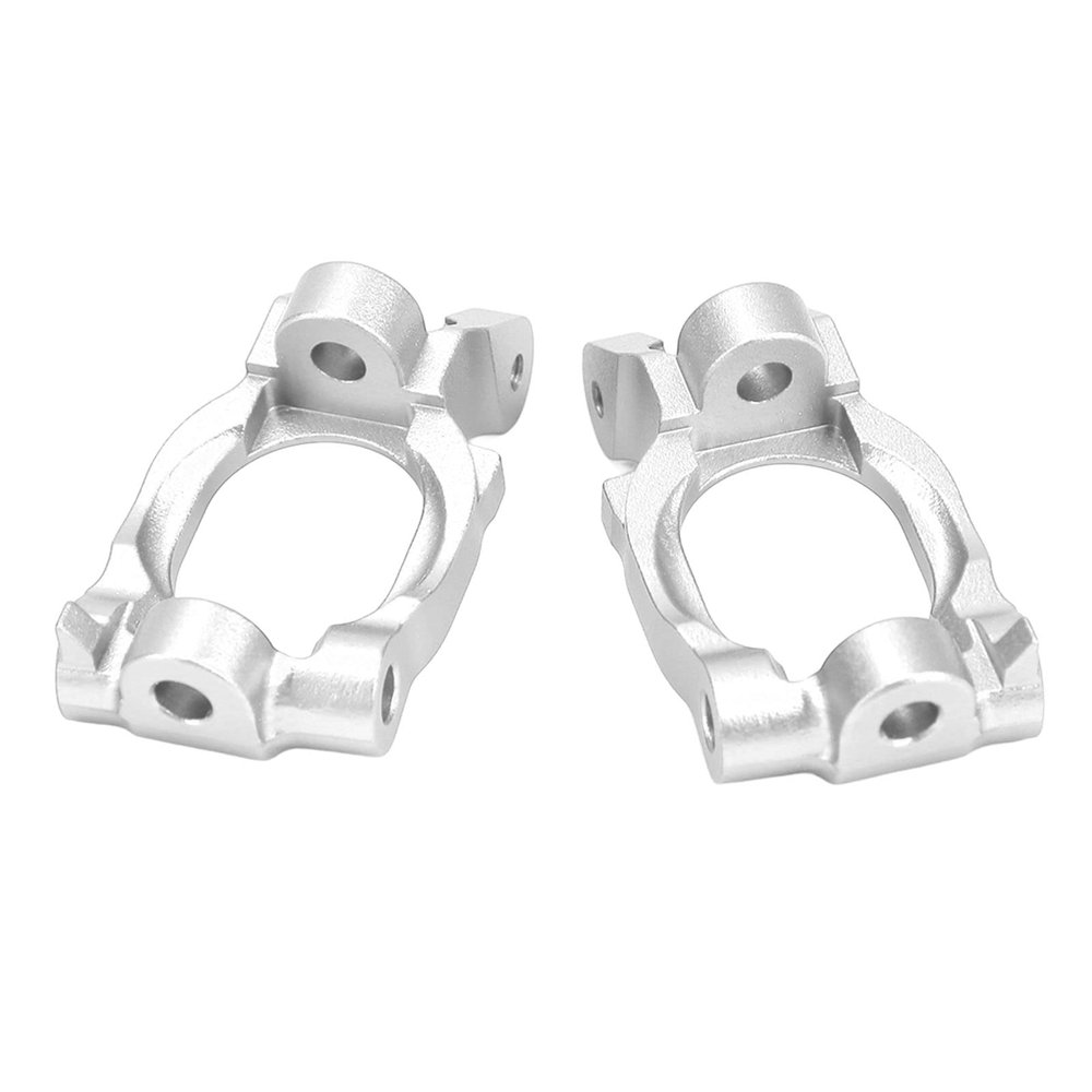 2Pcs Caster Block C Hub Aluminium Alloy High Strength for LOSI Hammer Rey Rock Rey 1/10 RC Car (Silver)