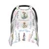 Personalized Baby Car Seat Cover Canopy with Name for Girls Boys Custom Seahorse Baby Carrier Covers for Newborn Mom Nursing Breastfeeding Covers Infant Minky Baby Blanket view 1