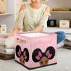 RIRIX Custom Storage Baskets Personalized Storage Bins Basket Boxes with PU Leather Handles for Clothes Bedroom Closet Organizing Toys Books Shelves Storage Boxes African American Princess Girl view 3