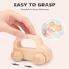 2 PCS Wooden Baby Car Toys for Toddlers 1-3 Years Old, Montessori Wooden Cars for Babies 0-6-12 Months, Neutral Wood Car Toys for Boys, Baby Nursery Decor, Early Learning Kids Wood Toys view 3