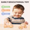 2 PCS Wooden Baby Car Toys for Toddlers 1-3 Years Old, Montessori Wooden Cars for Babies 0-6-12 Months, Neutral Wood Car Toys for Boys, Baby Nursery Decor, Early Learning Kids Wood Toys view 4