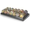 DecoWoodo 7 Rows Challenge Coin Display Stand Solid Wood Military Coin Holder Case Army Coin Rack Holds 49 Coins, Black Finish view 1