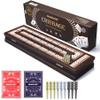 VAMSLOVE Wooden Cribbage Board Game Magnetic 3-Track Scoreboard with Large Slots for Storing 2 Playing Cards and 9 Metal Pegs, Travel Family Game Night (Instruction Included view 1