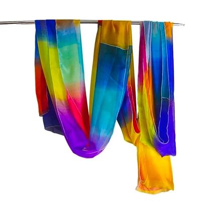 blue-ther Silk Fountain to Streamer (Imitated Silk) Magic Tricks Silk Rainbow Colored Silks Change into Rainbow Streamer Stage Illusions for Magicians