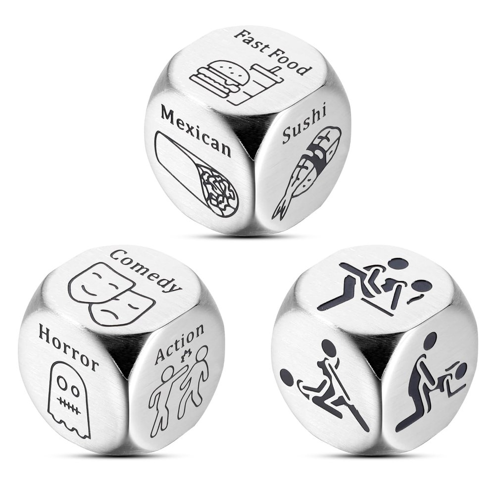 10th Anniversary Tin Gift 3 PCS Anniversary Date Night Gifts for Couples Boyfriend Girlfriend Valentines Day Naughty Dice for Him Her Wedding Engagement Gifts for Wife Husband Bride Groom Gay Lesbian