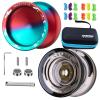 MAGICYOYO Pack of 2 Yoyos, Professional Yoyo V10 & K2, Responsive Yoyo for Kids Beginners, Unresponsive Yoyo for Adults, with 12 Yoyo Strings, Yoyo Case Storage Bag (Blue Red & Black ) view 1