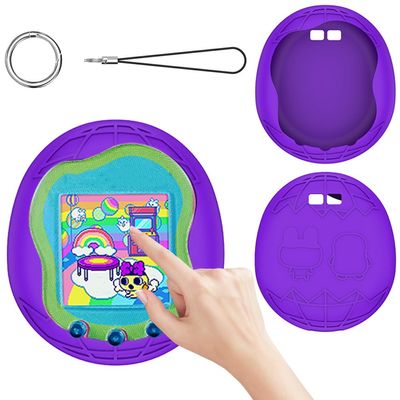 AZURAOKEY Silicone Case Replacement Compatible with Tamagotchi Uni, Anti-Drop Soft Cover for Tamagotchi Uni Accessories Case with Finger Lanyard (Bag Only