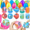 12 Pack 3.4" Jumbo Filled Easter Eggs with Toys Magic Bean Cubes, Fidget Puzzle Toy Brain Teaser Easter Basket Stuffer Egg Fillers, Stress Relief Party Favors Gifts Kid Toddler Teen Classroom Prizes view 1