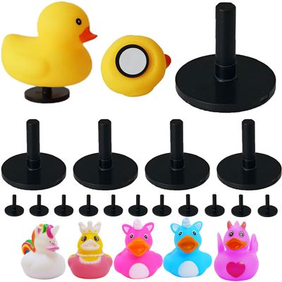 12 Pcs Duck Plug Set - Rubber Duck Mount Holder for Car Dashboard and Display Fixing, Animal Themed Self Adhesive Plastic Holder Bracket for Car Lover Gift (Rubber Ducks Not Included)