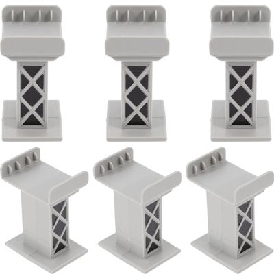 jojofuny 6 Pcs Train Bridge Support Risers for Wooden Train Track Accessories Kids Toy Bridge Piers Enhance Stability and Creative Play 2.75X2.16X1.57 Inches