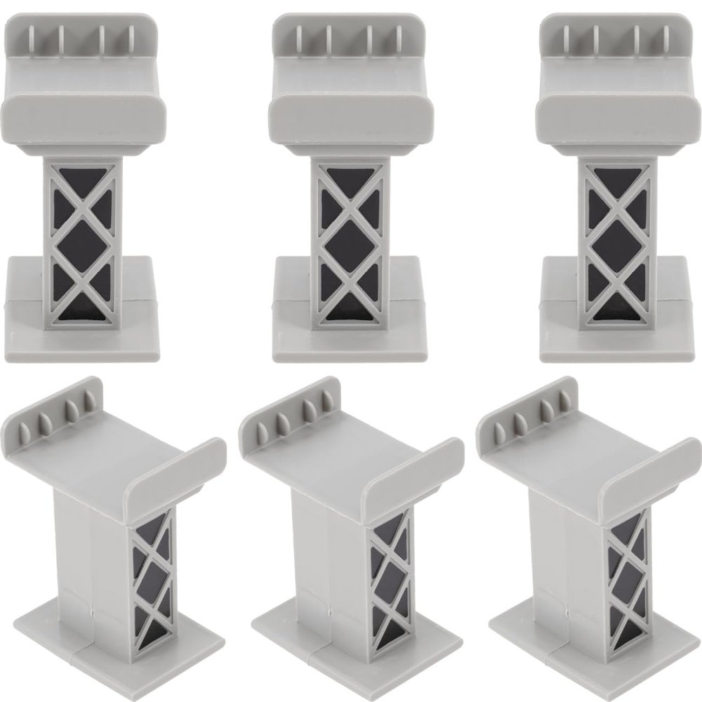 jojofuny 6 Pcs Train Bridge Support Risers for Wooden Train Track Accessories Kids Toy Bridge Piers Enhance Stability and Creative Play 2.75X2.16X1.57 Inches